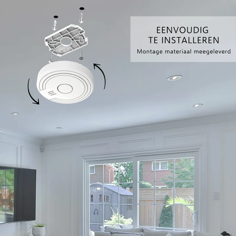Montage aan het plafond met de meegeleverde bevestigingsplaat